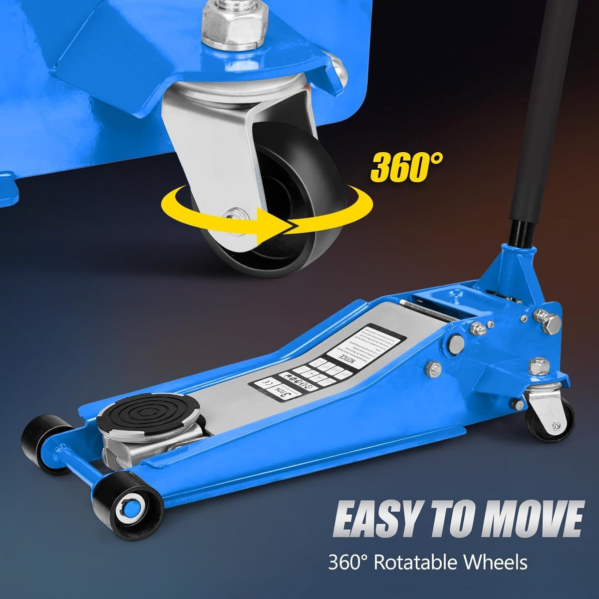 Low Profile Floor Jack, Heavy Duty Jack with Dual Pistons Quick Lift Pump for Cars & SUVs, Lifting Range 2-19/20" to 20-1/10", Orange