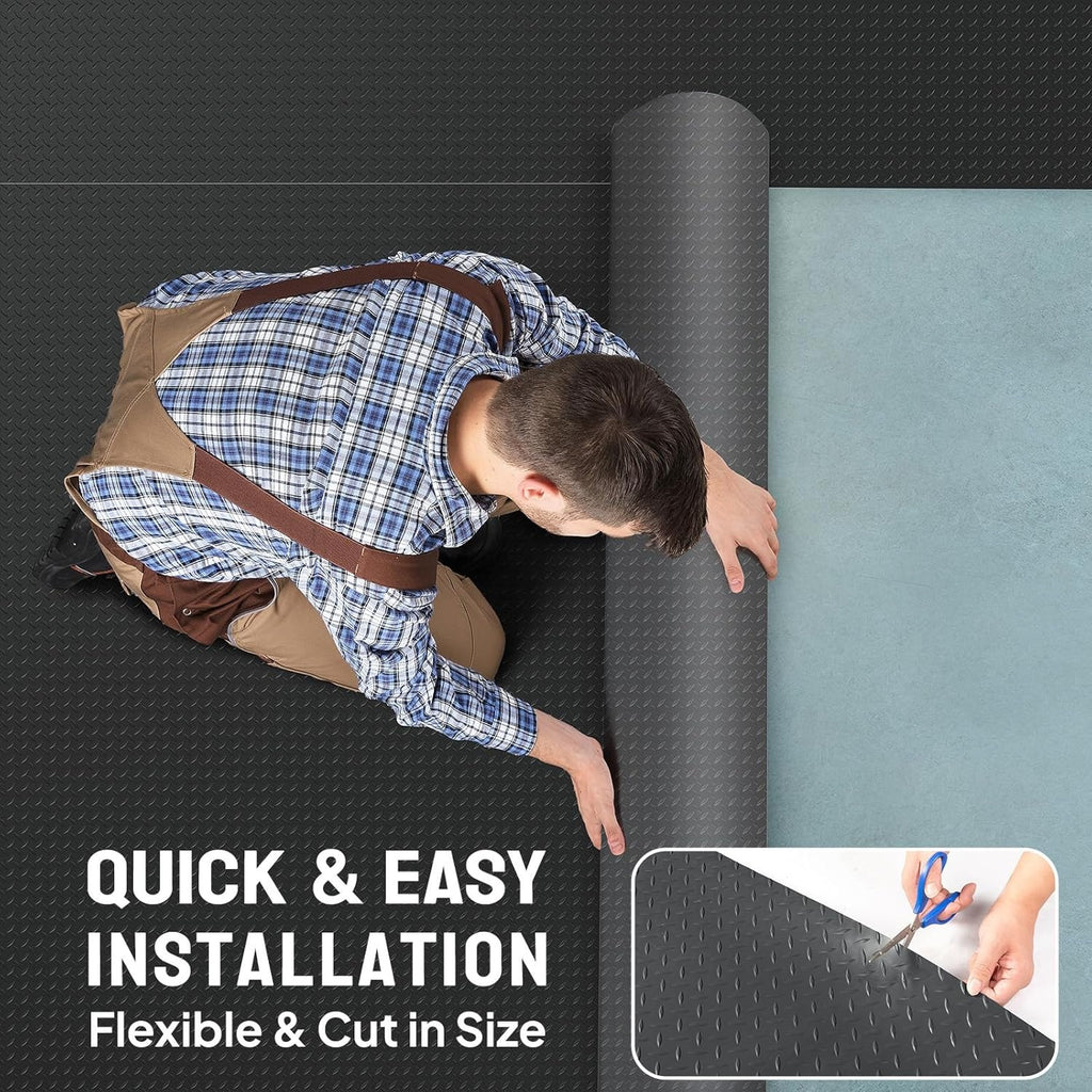 thickened rhombohed-grated PVC garage floor mat for car bottoms, large SUVs, MPVS, and pickup trucks