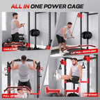 Power Cage, Multi-Functional Power Racks for Home Gym with Dual Pulley Systems, 2000 LBS Weight Capacity Fitness Squat Rack for Strength Workout with More Training Attachment Optional Weight Bench Weight Plates and Barbells Not Included