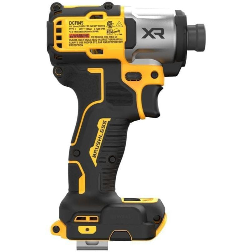 DEWALT 20V MAX XR Impact Driver, Brushless, 1/4", 3-Speed, Bare Tool Only (DCF845B)