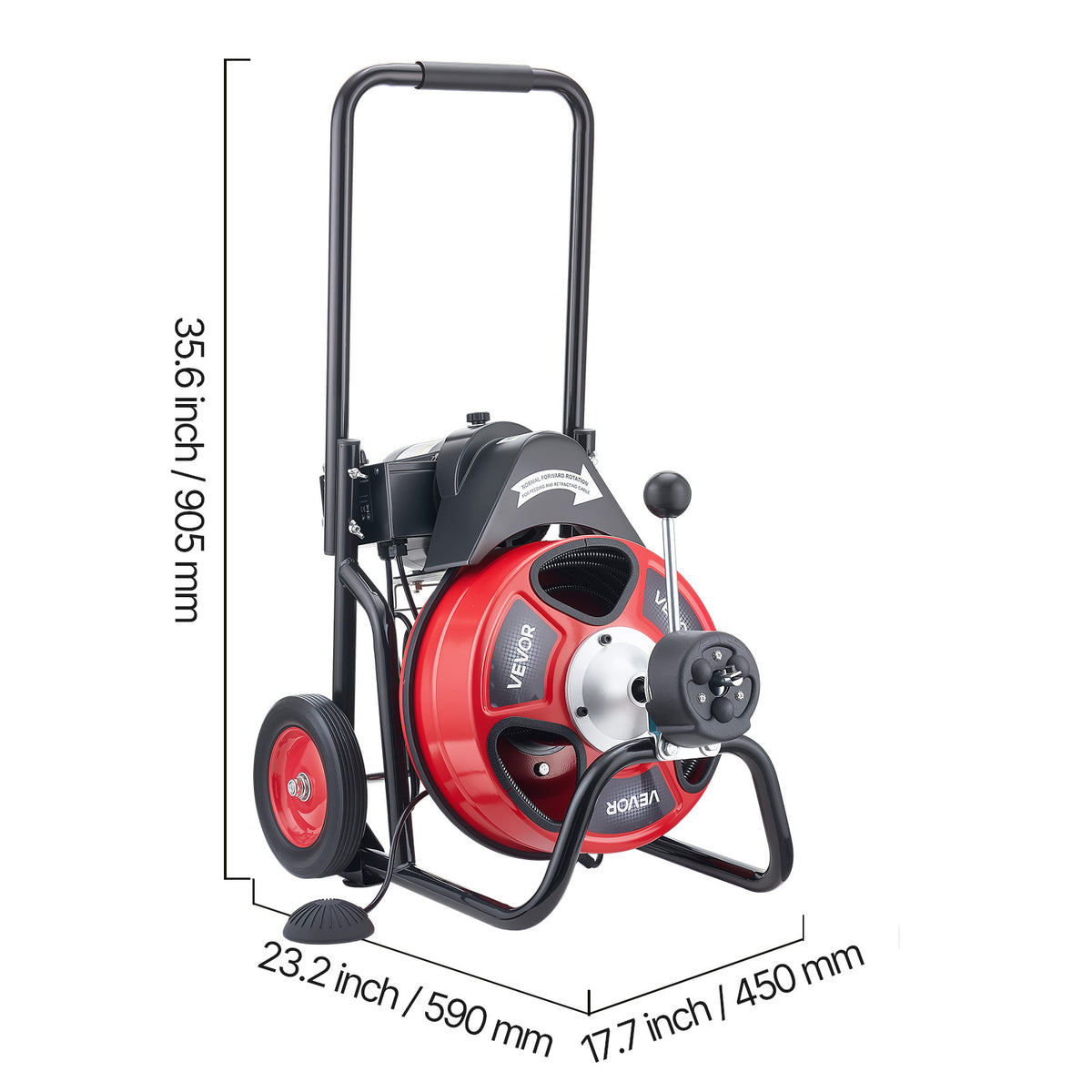Electric Drain Cleaner Machine by VEVOR with 100 FT Cable for Sewer and Household Drain Clearing