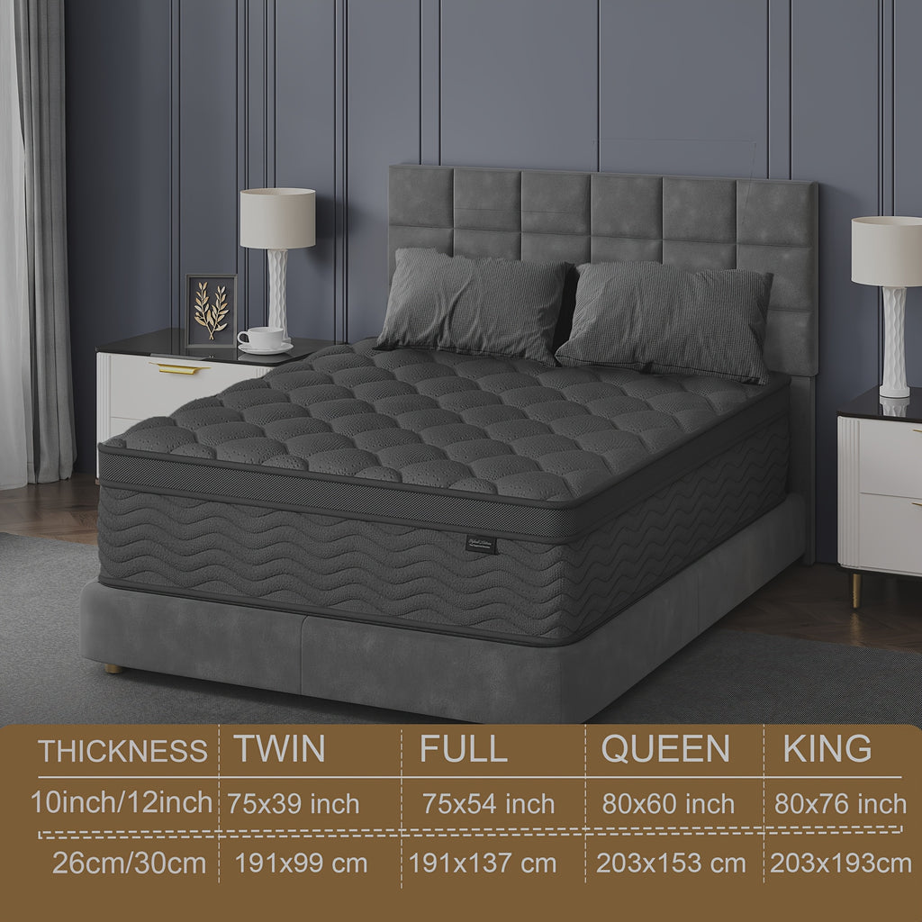 8inch 10inch 12 Inch 14 Inch Multilayer Hybrid Twin Full Queen King Size Mattress- Multiple Sizes & Styles Available, Ergonomic Design with Memory Foam And Pocket Spring, Medium Firm Feel