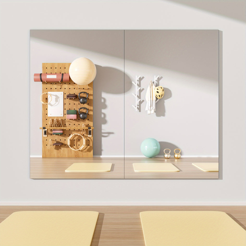 Hasipu Home Gym Mirror Large Full Body Mirror for Yoga, Large Wall Mirror Full Length for Fitness, Garage, Dance Studio, 0.16in Tempered Glass Frameless Mirror-1pc/2pcs/3pcs