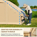 Luxury 2-Door Inflatable Tent with Skylight And Chimney Opening - Starry Sky Edition | Windproof, And Mosquito-Proof. Lightweight Glamping Cabin, Ideal for Family Luxury Camping. A Portable Shelter for Your Outdoor Adventure