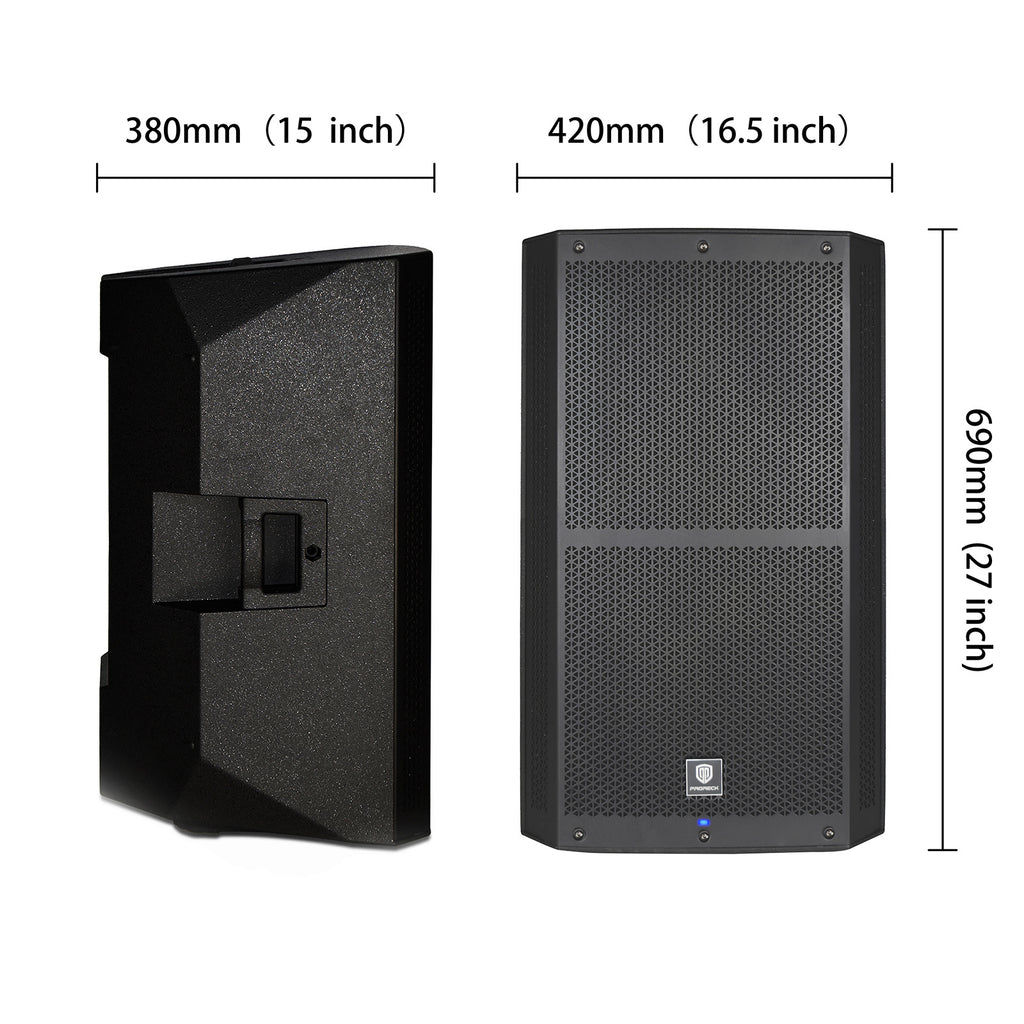 2500W P.M.P.O High-Power 15-Inch Monitor Speaker with DSP - Perfect for Professional DJs, Weddings, Churches, and High-Fidelity Sound