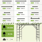 Sturdy Black Metal Arched Grape Trellis | Climbing Pergola, Fence Specifically For Vine Plants, Suitable For Balconies, Backyards, Villa Gardens, Durable And Easy To Install