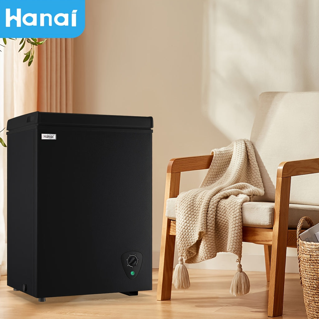 WANAI Chest Freezer 3.5 CU.FT Deep Freezer Compact Mini Freezer 7 Temperature Control Low Noise with Removable Basket for Dorm Apartment Home Kitchen