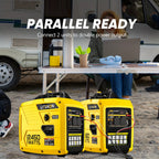 2450 Watt Inverter Generator, Quiet Gas Powered Generator, 1.6 Gallon Large Fuel Tank Fuel Capacity Up to 14 Hours, 120V AC Outlet, DC USB C Port, Parallel Ready, Metal Construction, Mobile Power Source, Robust Construction, Portable Generator