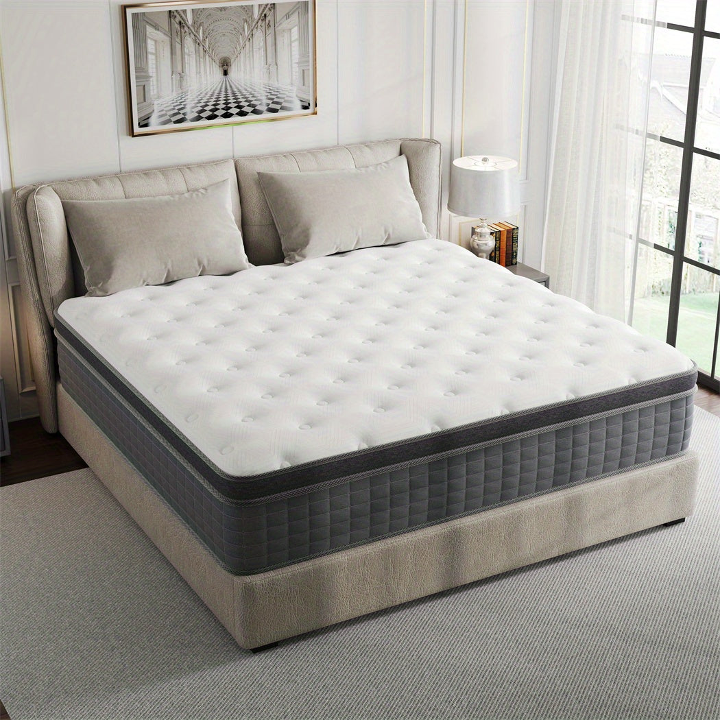 10" 12" 14" Twin Full Queen King Size Mattress In a box Memory Foam Hybrid Pocket Spring Medium Firm Luxury Bed