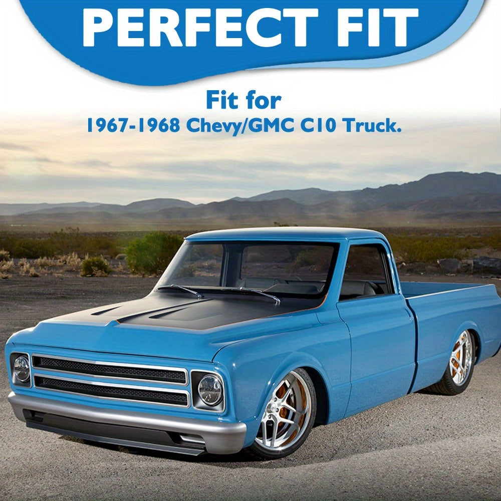 Radiator Filler Panels: 3pcs Kit, Smooth Steel, Fits 1967-1968, – for Chevy, – for GMC C10
