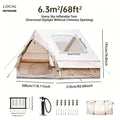Luxury 2-Door Inflatable Tent with Skylight And Chimney Opening - Starry Sky Edition | Windproof, And Mosquito-Proof. Lightweight Glamping Cabin, Ideal for Family Luxury Camping. A Portable Shelter for Your Outdoor Adventure