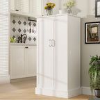 47 Inches Pantry Cabinet, Kitchen Pantry Cabinet with Adjustable Shelves, Freestanding Kitchen Pantry Storage Cabinet, Buffet Cupboards Sideboard for Kitchen, Living Room And Dinning Room