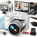 NBD 64MP Digital Camera Designed for Photography And Videography, Featuring a 4K Vlogging Capability with a 3-Inch Flip Screen, 16X Digital Zoom, Wifi And Autofocus, Along with a Camera Strap, Tripod, Two Batteries, And a 32GB TF Card
