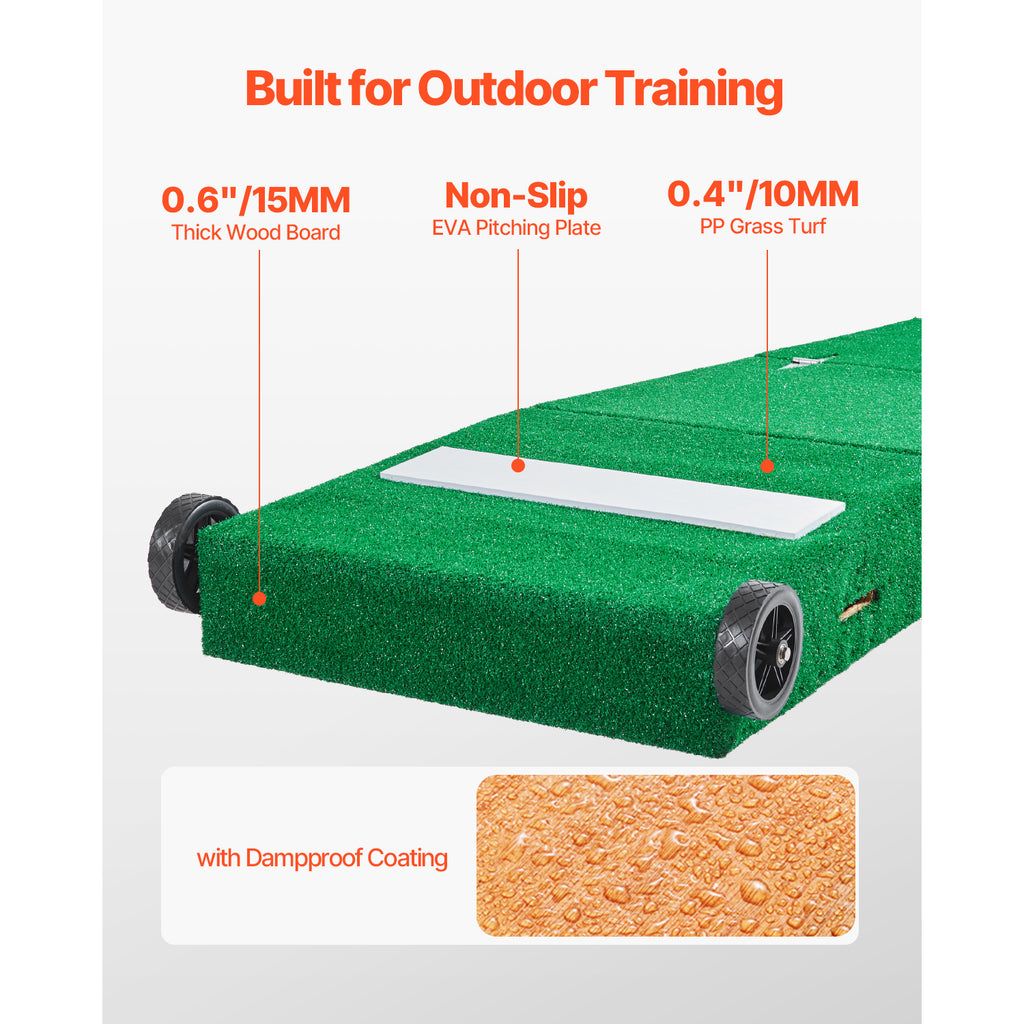 VEVOR Pitching Mound Portable Pitcher Mound Baseball Softball Training, 1.5-2m/2-2.5m, 2+1 style/Wheeled style/T-shaped style