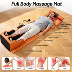 Foldable Full Body Massage Mat with Foot Massager, Heat And Vibration Modes, 3 Heating Levels, 9 Modes And 9 Intensities, Timer Function, Suitable for Home Office