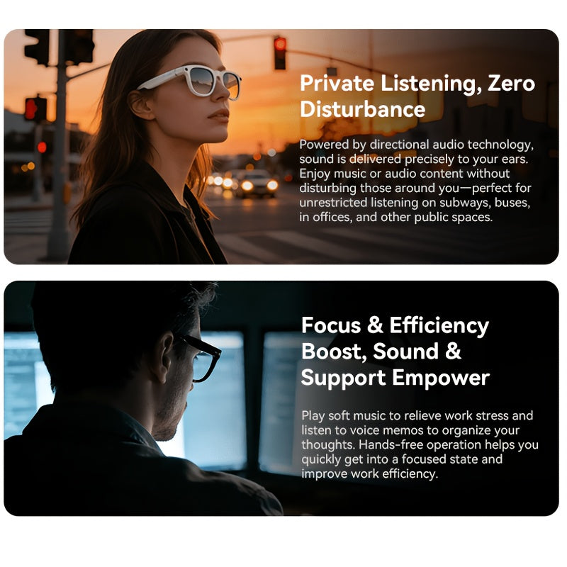 [Valentine's Day Gift] Smart Camera Glasses, 800MP Photochromic Lenses, 160+ Languages Real-time Translation, AI Voice Assistant, First-Ever Temple Battery Indicator, Charging Case with Battery Display, Anti-Shake Shooting, Emergency Charging