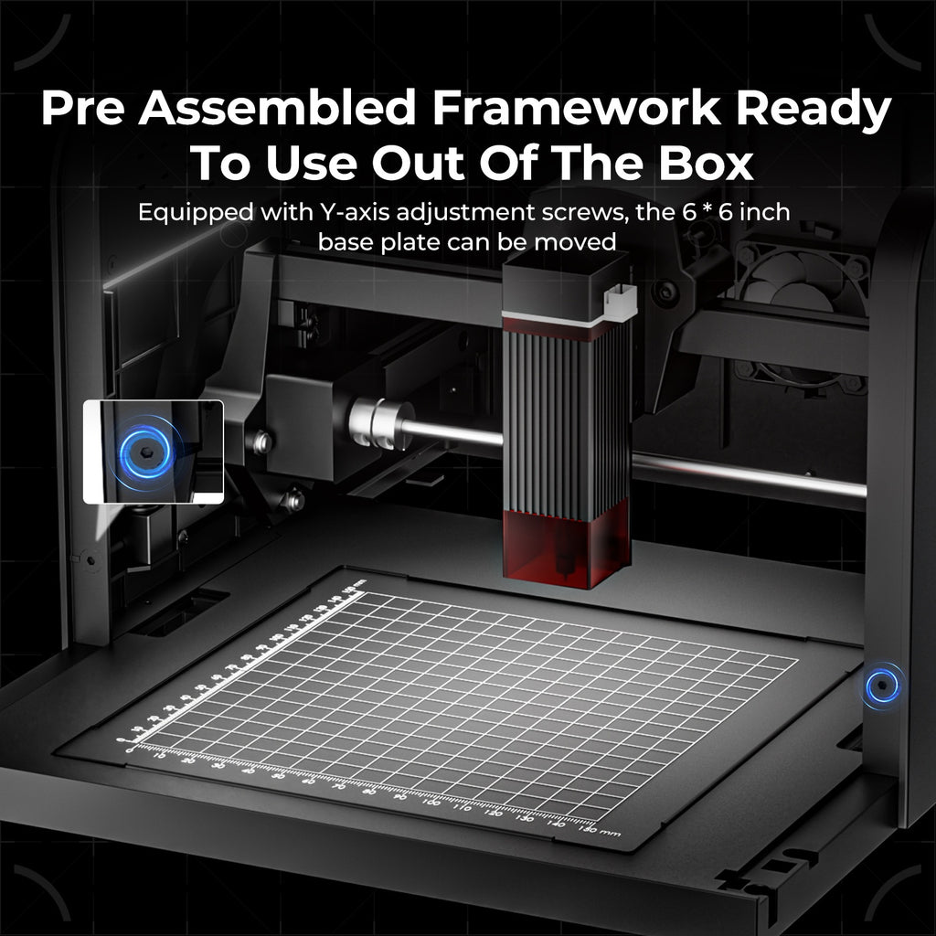 ACMER K1 Laser Engraver: A 2500mW Desktop Laser Engraving Machine With A 150×150mm Working Area And A 0.08mm Fine Engraving Spot. This Compact Laser Cutter Is Ideal For Wood, Plywood, And Acrylic Materials, Meeting The Needs Of Crafters And Small Bu