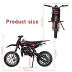Mini Motorcycle Mini Dirt Bike, 49cc 2-stroke Gas Powered Motorcycle, with External Rotary Tires, Front Disc Brakes, Pocket Motorcycle, up to 20 Mph, Max Load 330 Lbs