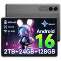 Android 16 New 2026 Tablet, 11-inch HD Large Screen+1280x800 IPS Display, Octa-Core High-Performance CPU, 24(6+18)GB RAM +128GB ROM(2TB Expand), 13MP+5MP Camaras/Face ID, 8000mAh Long Battery Life, Support Widevine L1, Gemini AI, And 90Hz High