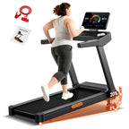 UMAY 20% Maunal Incline Treadmill, Foldable Home Treadmill with Quiet 3.5 HP Motor, 400LBS Capacity