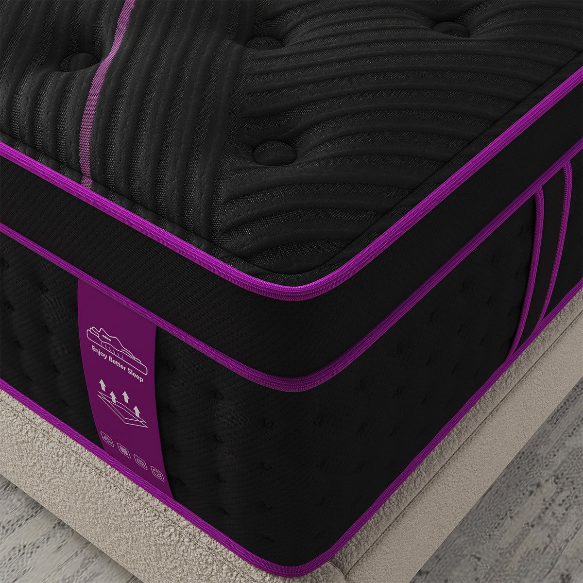 12-Inch/14-Inch Hybrid Mattress, Twn, Full Queen &King Sizes, Ergonomic Support, Individually Wrapped Springs & Memory Foam, Medium Firm
