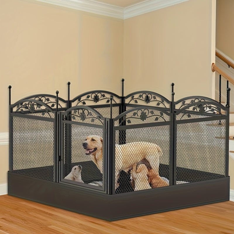 Large Dog Pet Playpen Cage Heavy Duty Metal Enclosure Fence with Waterproof Pad