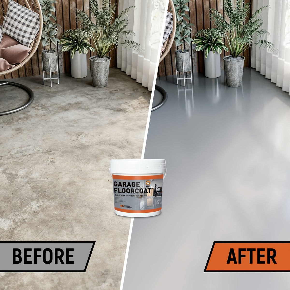 Professional Epoxy Floor Paint Kit (4 Gallon) - Light Blue Acrylic Concrete Coating for Garages & Basements | Single Component Formula | Scratch Resistant & Low VOC | Ready-to-Use