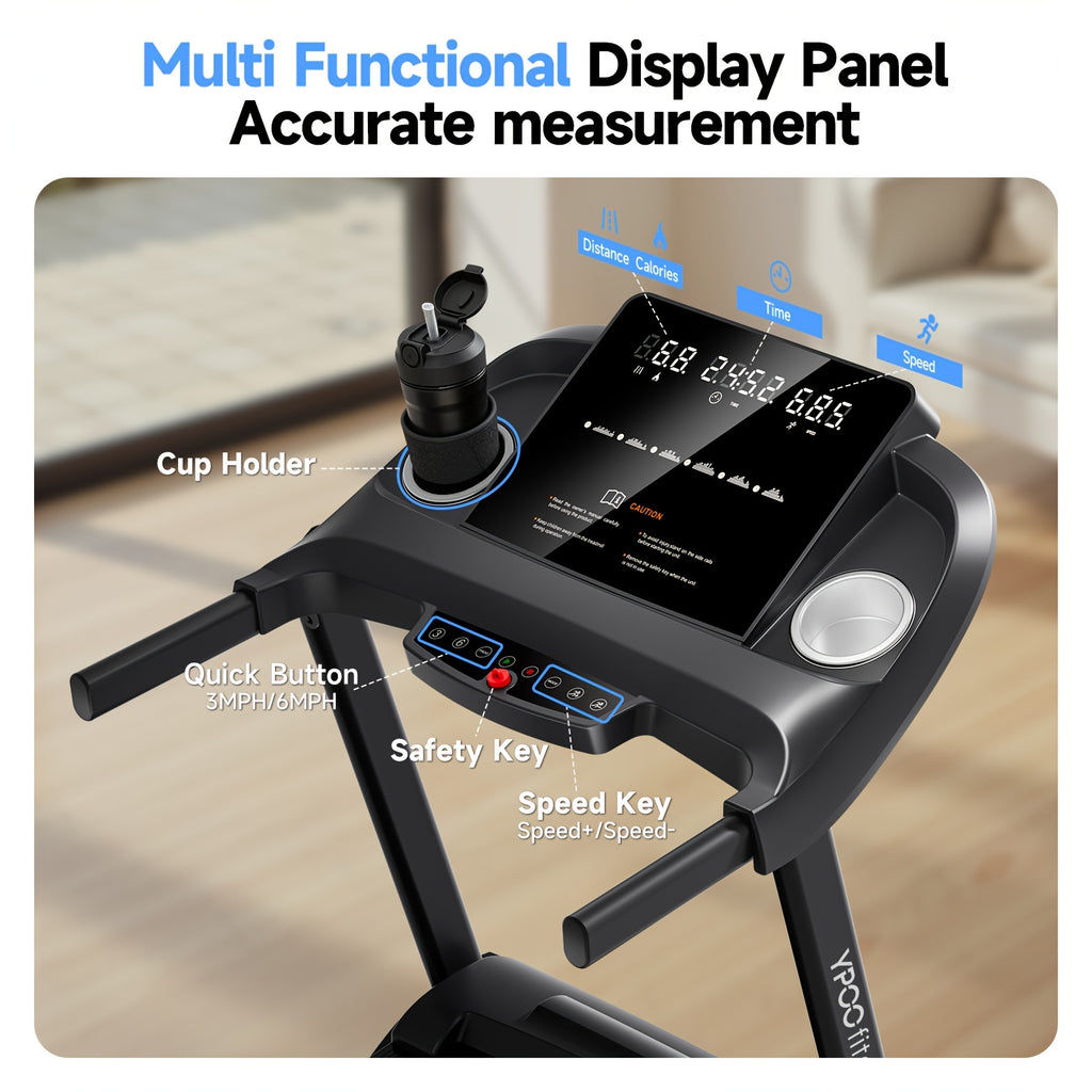 Treadmills for Home Use, Walking Pad Treadmill with Incline, Auto Foldable Treadmill for Home, 8.0 MPH Running Treadmill with Phone Enabled, 300 Lbs User Capacity