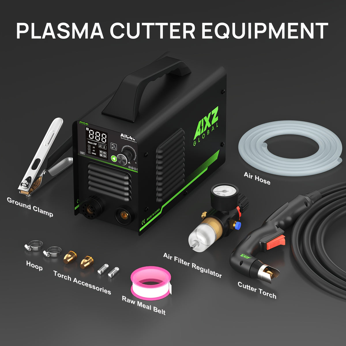 (Each Accessory Is Sold Separately) The AIXZ AIC45II Plasma Cutter Features Non-contact And Non-high-frequency Arc Ignition. It Is A 110V Digital Display Portable Metal Cutting Machine with 2T/4T Functions. The Fourth Option "supplies" Refers