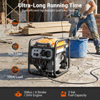 4000W Portable Inverter Generator, Low Noise Technology, 30A RV Outlet, Suitable for Home Emergencies, Emergency Use, and Camping, Can Handle Extreme Snowstorms and Hurricanes, Complies with EPA Standards
