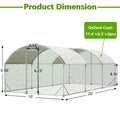 Large Metal Chicken Coop, Walk-in Chicken Run, Galvanized Wire Poultry Chicken Hen Pen Cage, Rabbits Duck Cages With Waterproof And Anti-Ultraviolet Cover For Outside(10' L X 20' W X 6.56' H), Without Battery