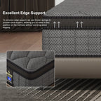 ENSHUI 12 Inch Hybrid Mattress - Twin/Full/Queen/King Size, Cooling & Pressure-Relieving Gel Memory Foam, Hypoallergenic, Medium Top, No Power Needed, White & Blue Mattress in Box, Bedroom Furniture, Sleek Bedroom Decor, Pocketed Coil Construction