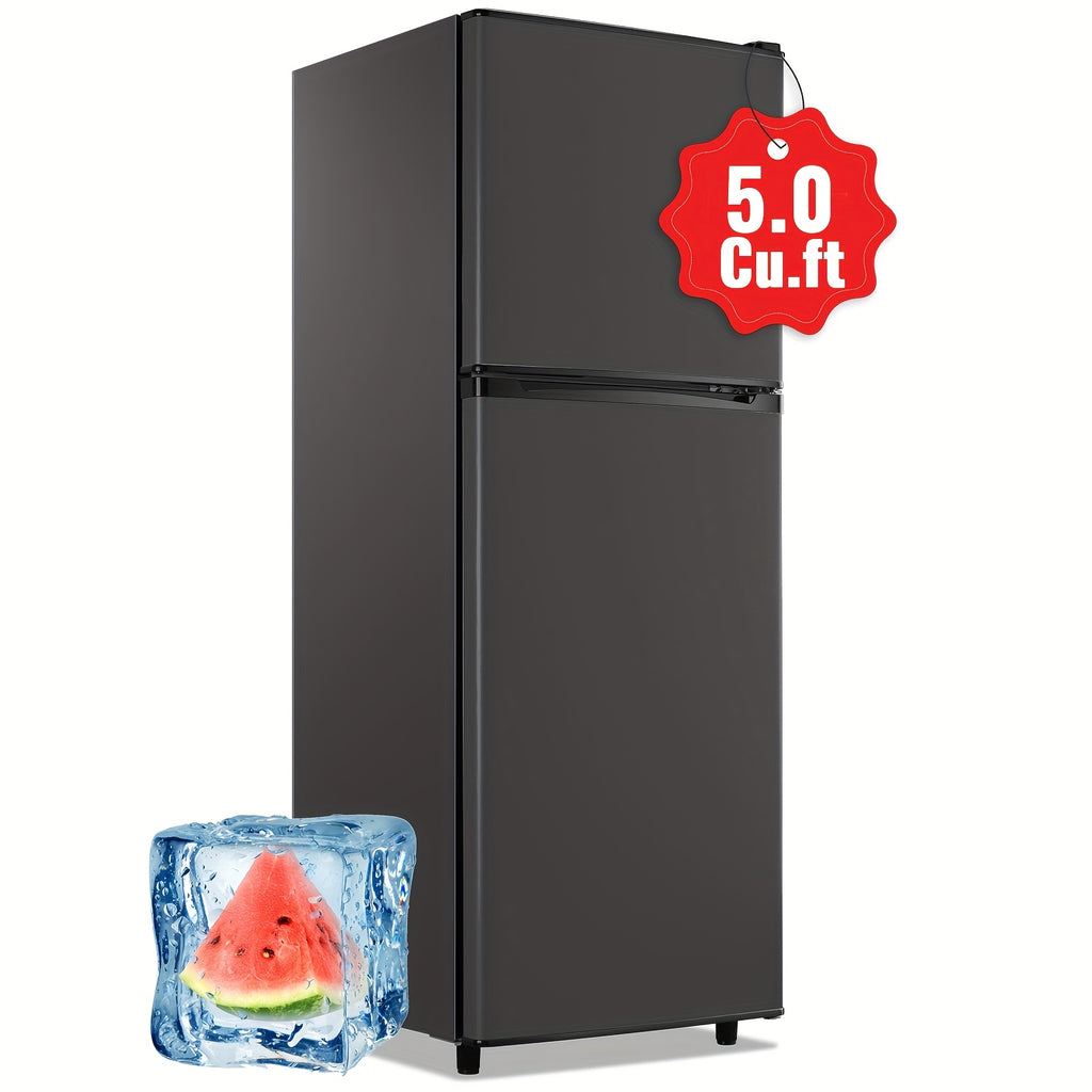 5.0/2.4 Cu.Ft Mini Fridge with Freezer, Dual Door Refrigerator with 7 Settings Temperature Adjustable, Small Fridge for Dorm Office Apartment and Home