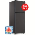 5.0/2.4 Cu.Ft Mini Fridge with Freezer, Dual Door Refrigerator with 7 Settings Temperature Adjustable, Small Fridge for Dorm Office Apartment and Home