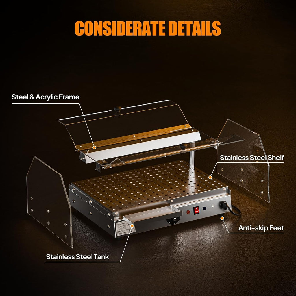 2-Tier Food Warmer Pizza Warmer Countertop, Food Warmer Display Pretzel Warmer with LED Lighting Front and Rear Doors, Electric Catering Hot Box Acrylic for Buffet Restaurant Cafe