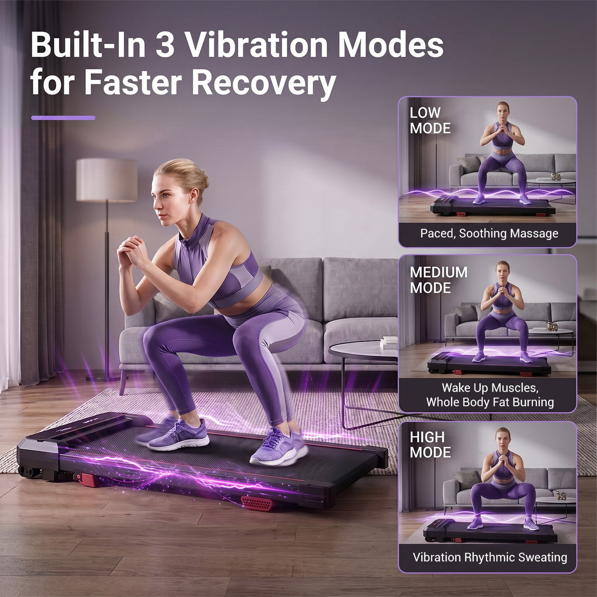 5-in-1 Walking Pad with 16% Incline & Vibration Plates – 300 lbs Capacity, Quiet 3.0HP Under Desk Treadmill for Home Office