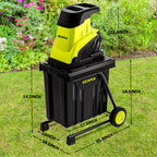 Wood Chipper, 1800W High Power Garden Branch Shredder, 15-Amp Electric Brushless Wood Chipper, Garden Tools With 10 Gallon Collecting Bin, Easy To Clean For Branches, Leaves And Yard Cleanup, Fathers Day Gift