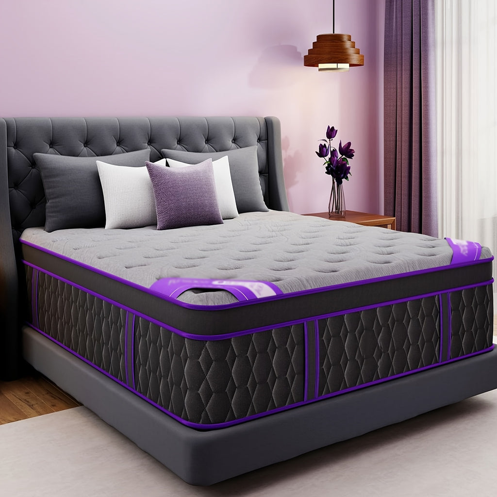10/12-inch Extra-large, King, Queen, And Twin Mattresses Feature Ergonomic Design with A Blend Of Pocketed Coils And Memory Foam. Offering Medium Firmness, They Effectively Relieve Pressure Points for A Comfortable Night's Sleep.