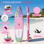 450Lbs Inflatable Stand Up Paddle Board, 11' X 33" Extra Wide SUP for Adults with Premium Additions Kit & Backpack, Seat, Non-Slip Stable Deck, Blow Up Kayak for Yoga, Fishing & Surf