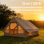 Luxury 2-Door Inflatable Tent with Skylight And Chimney Opening - Starry Sky Edition | Windproof, And Mosquito-Proof. Lightweight Glamping Cabin, Ideal for Family Luxury Camping. A Portable Shelter for Your Outdoor Adventure