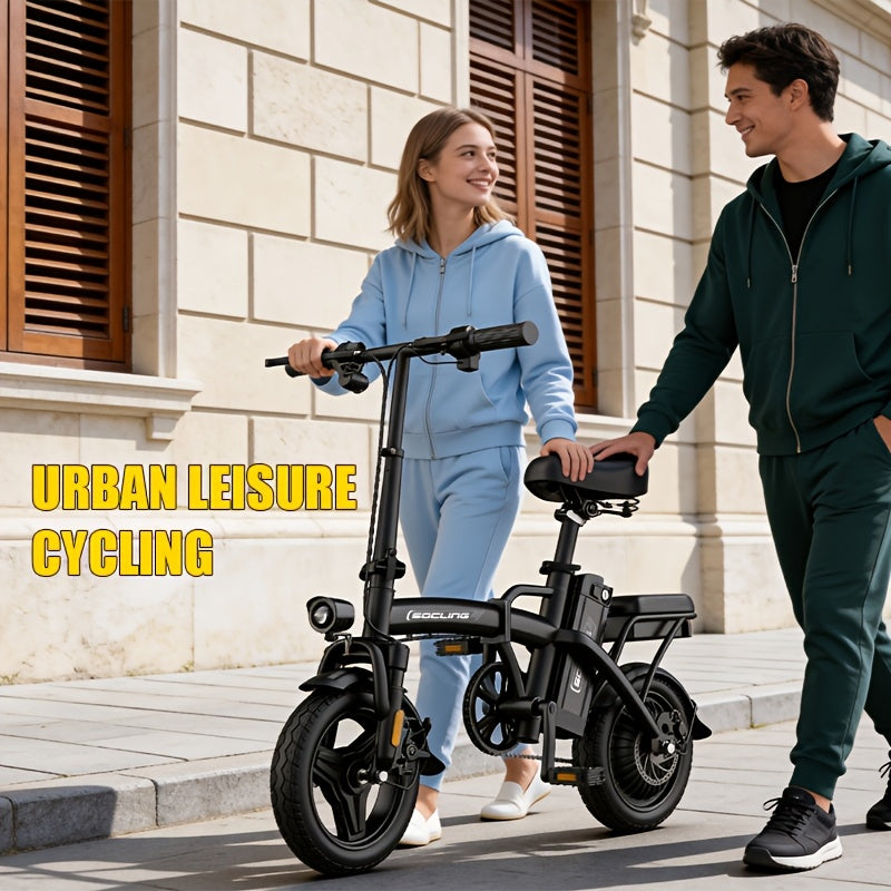 14" Lightweight And Foldable E-Bike, Max Load Capacity Of 330LBS, Rear Disc Brakes, 500W Motor, Up to 19.9MPH Speed, 6-hour Fast Charging, with Anti-theft Battery, Two Models Optional, for Commuting