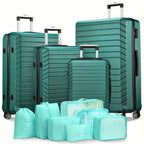 11pcs Luggage Set (4suitcases+7storage Bags) Large Capacity Luggage with Telescopic Handle Thick ABS Durable Hardshell with Dual 360°Swivel Wheels (20+24+28+32) Inch Suitcases
