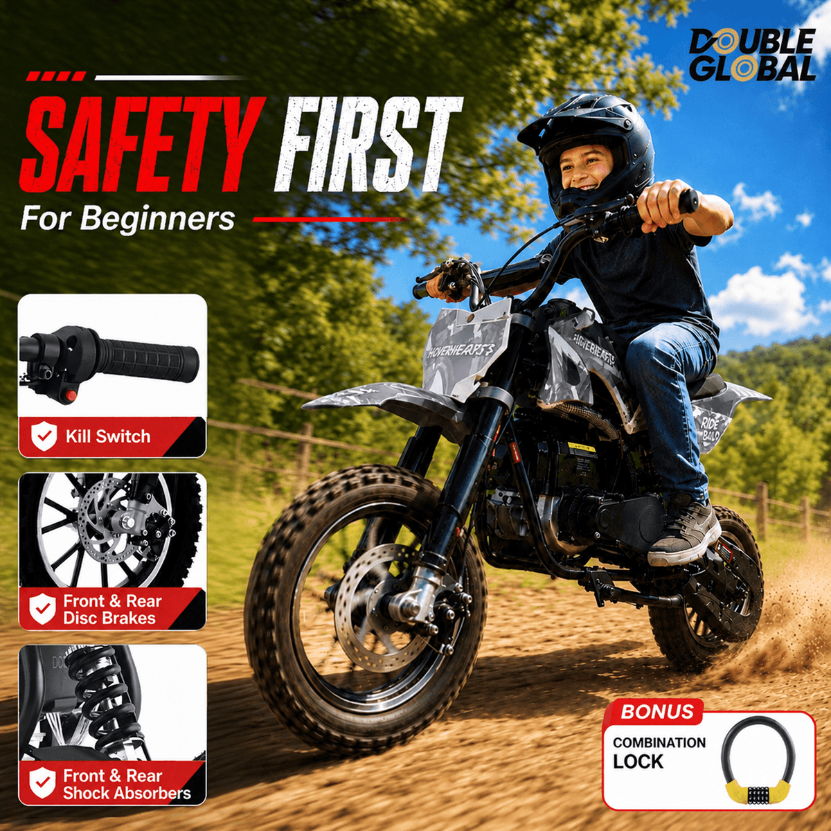 40cc Gas Powered Minibike, 4-Stroke, 20 Mph, 160 lbs Maximum Load, Ideal for Off-Road and Trail Riding, DB001 sports & outdoor play motorcycle