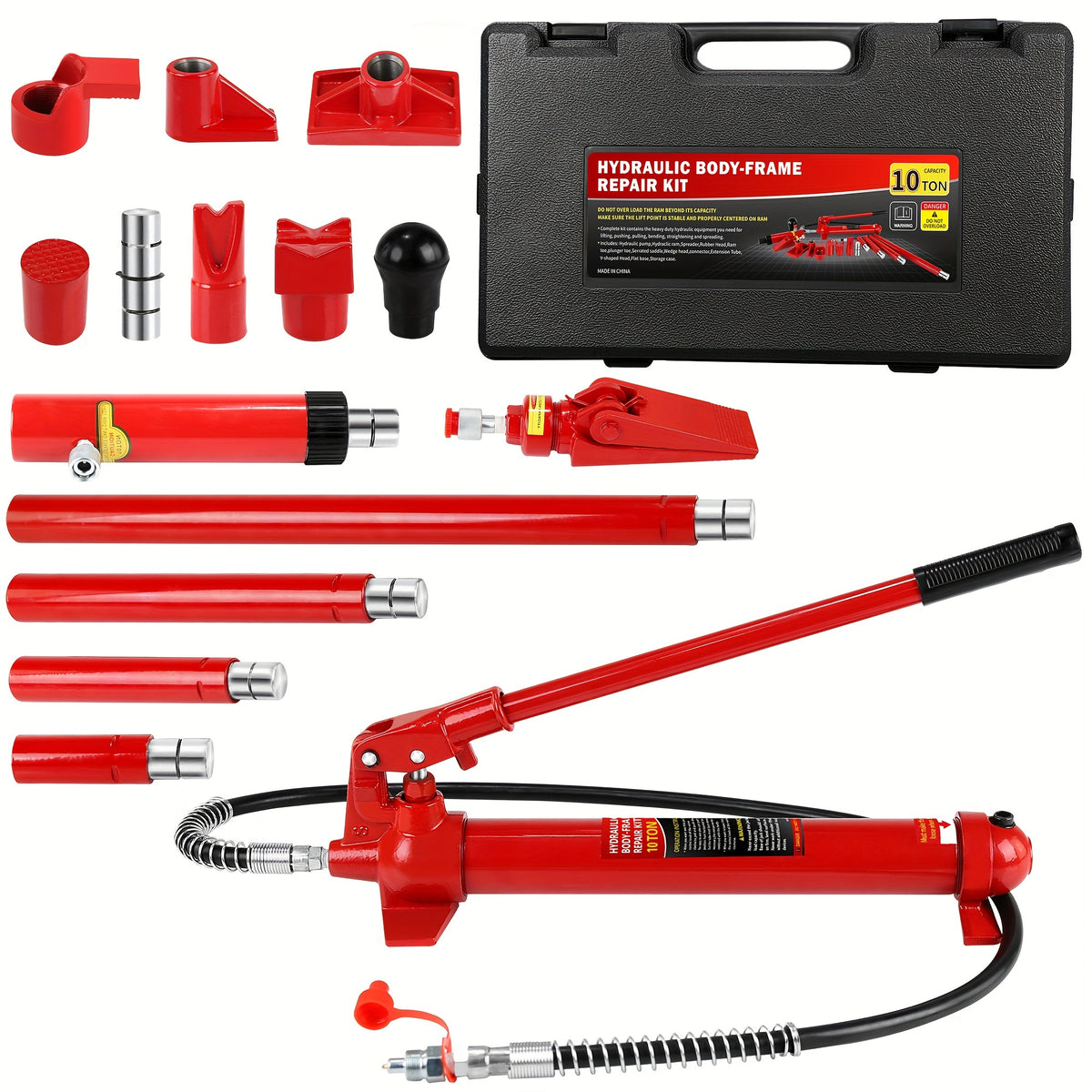 4-Ton 10-Ton 20-Ton Split Hydraulic Automotive Sheet Metal Jack, Split Hollow Dent Repair and Straightening Horizontal Vertical Lifting Cup