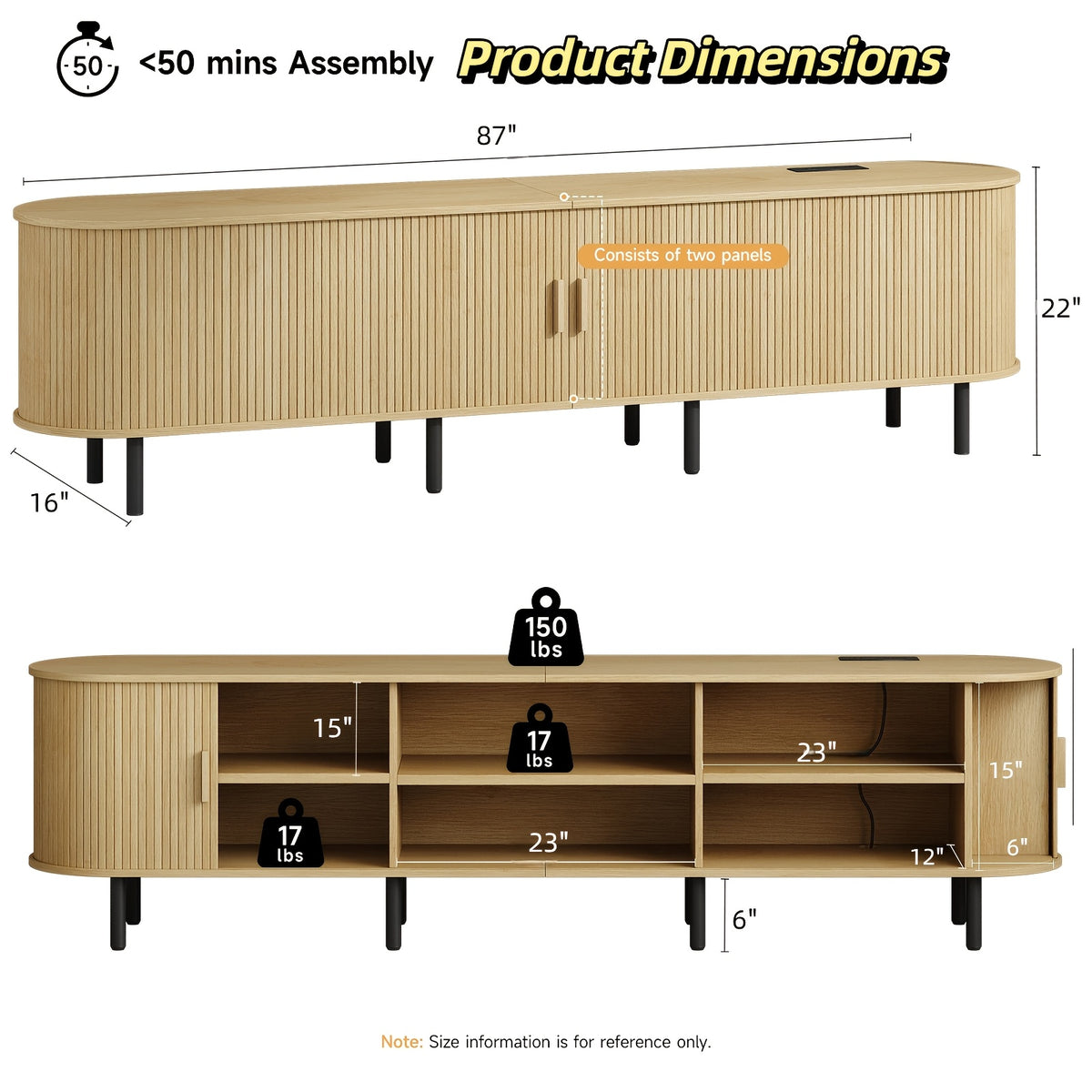 PAZCASA Wide Large TV Stand, Available in 86-inch/70.8-inch/55-inch Sizes, with Power Outlets, Suitable for 90-inch TVs. Sturdy and Durable Entertainment Center Featuring Adjustable Shelves, Sliding Doors, and Ample Storage Space. Modern Media