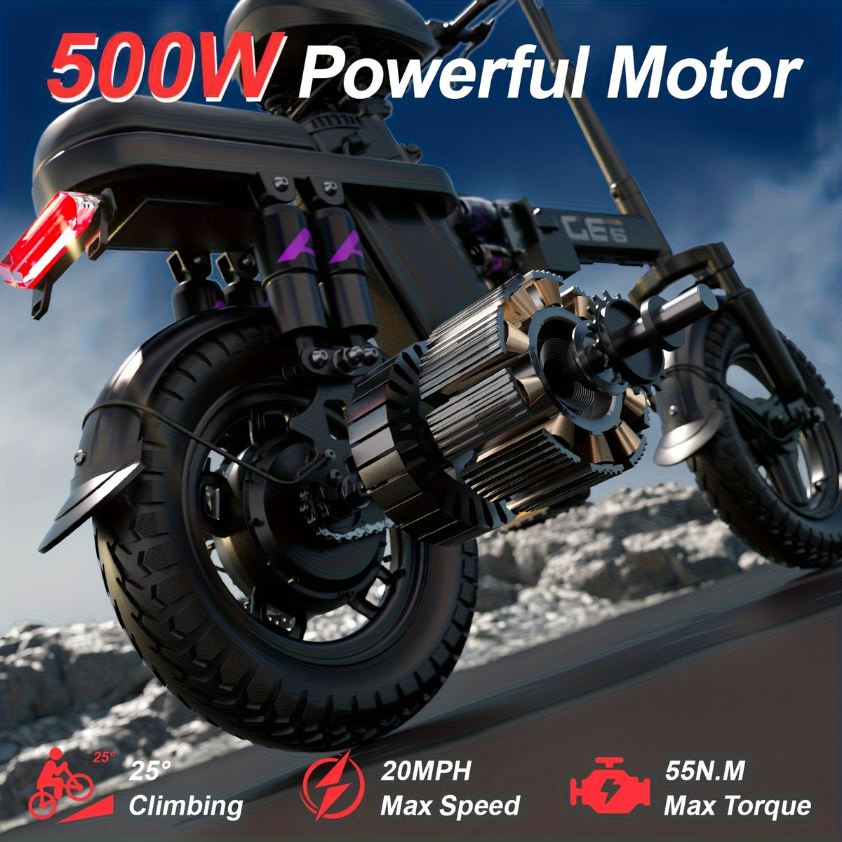 500W Electric Bike for Adults, 48V 10AH/15AH Removable Battery, Speed 15-20 Mph, Long Range 10-35 Miles, 14-Inch Foldable, LCD Display, Dual Disc Brakes, Super Suspension, Teen Gift, Adult E-Bike - Motorcycle