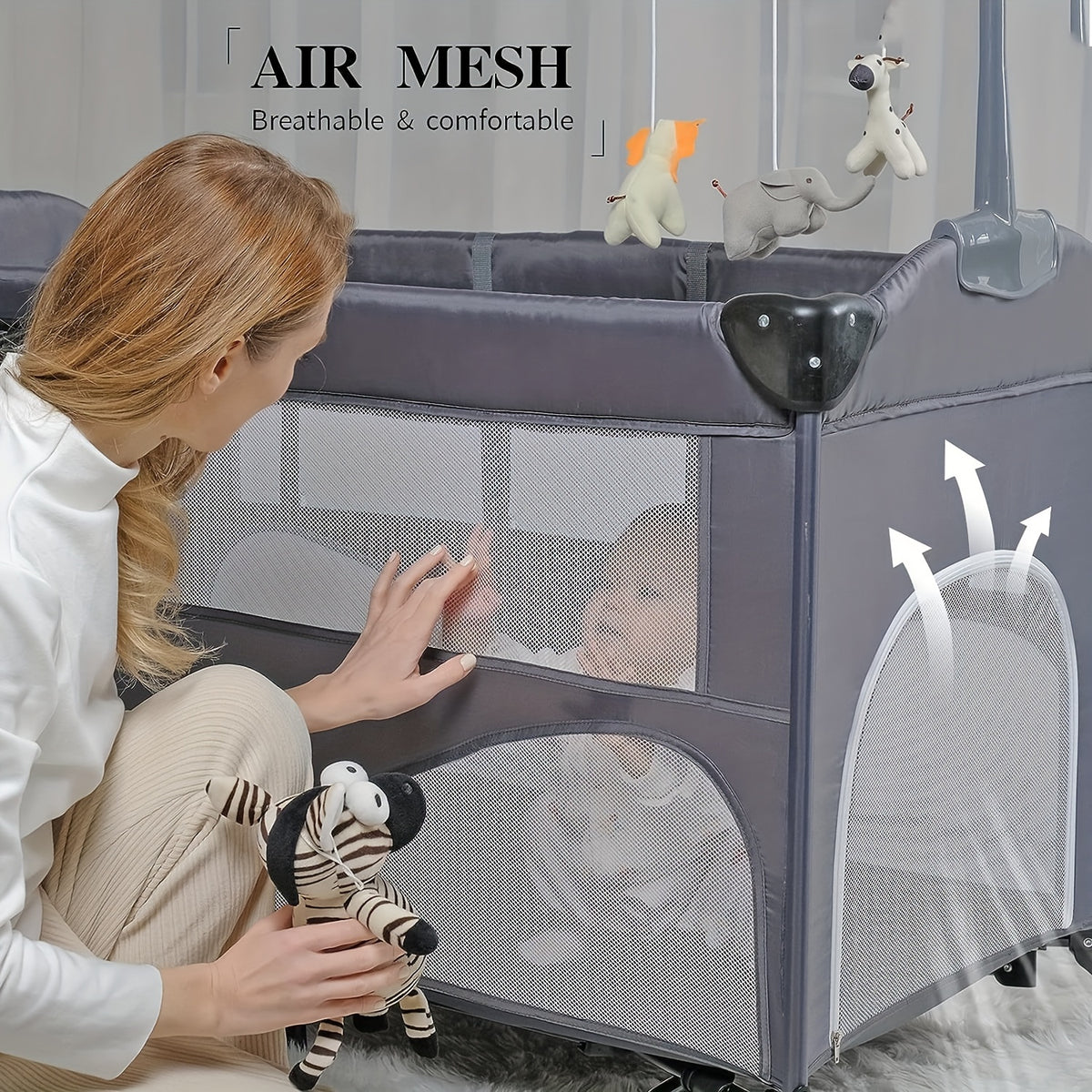 5in1 Baby Bassinet SleeperBeside Crib With Diaper Changer Mattress Storage& Foldable Bassinet. The Product Weighs 12 Kg. The Upper Bunk Has A Weight Limit Of 15 Pounds For Infants, While The Lower Bunk Has A Weight Limit Of 50 Pounds For Infants.Gra