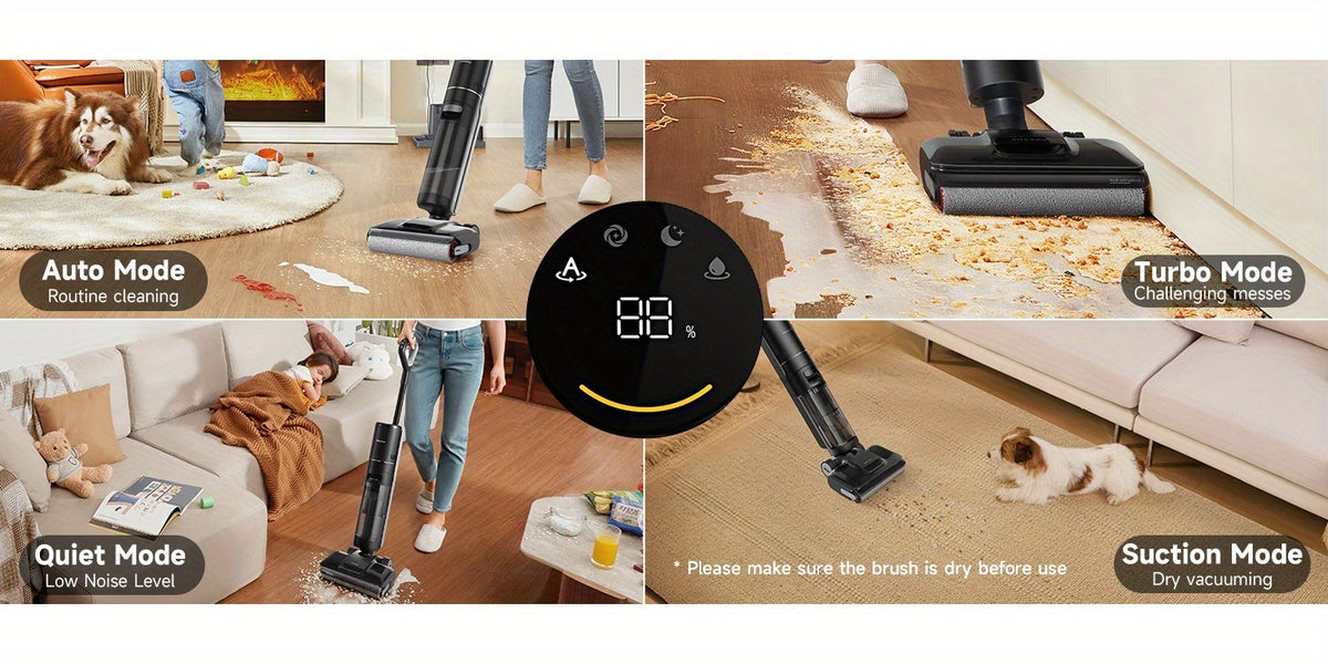 Refurbished DREAME H12 Pro Flexreach Wet Dry Vacuum Cleaner, 0 Tangle Cordless Vacuum Mop All-In-One for Hard Floors, 180° Lie-Flat Floor Cleaner Machine with 194°F Hot Self-Cleaning, 50Mins Runtime