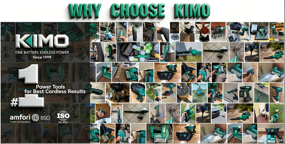 KIMO 20V Brushless Cordless Brad Nailer And Staple Gun, 2-in-1 Power Tool Kit with 2 Batteries, Fast Charger, 1000pcs 18G Nails & Staples for Woodworking, Carpentry, And DIY Projects