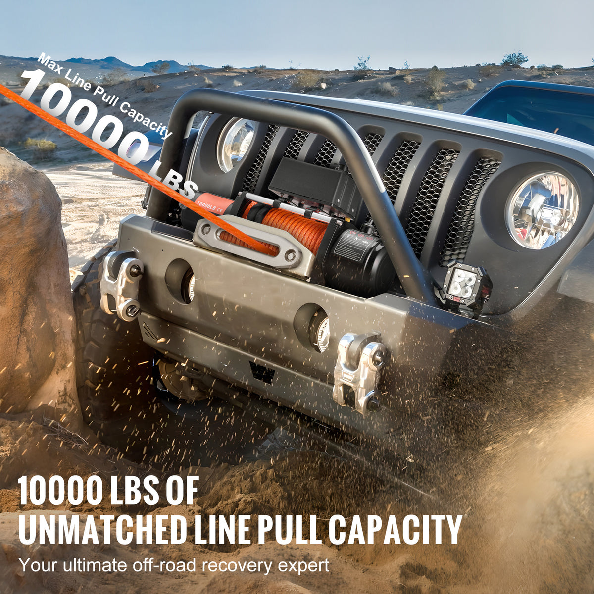 VEVOR Electric Winch Truck 10, 000 lb, 12V, for UTV, ATV, Jeep, and Truck Wrangler